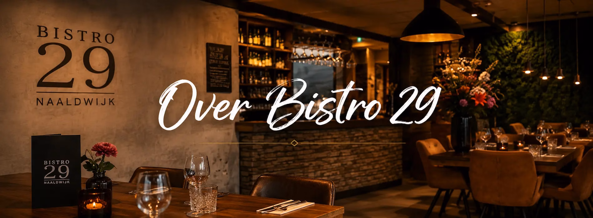 Sfeervol interieur van restaurant Bistro 29 in Naaldwijk